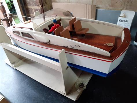 Wooden Boat on Stand 